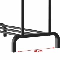 Suport dublu pentru haine si pantofi, 141.5 x 56 x 109 cm, otel, negru, Vivo, CR400